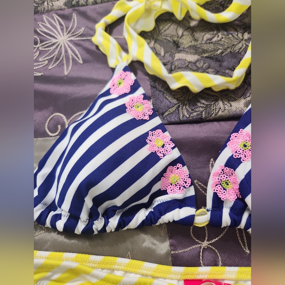 Victoria's Secret Stripe & Sequin Triangle Bikini - image 4